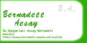 bernadett acsay business card